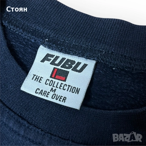 FUBU Vintage 90's Y2K Heavy Cotton Embroidered Boxy Sweatshirt Crewneck, снимка 3 - Блузи - 52021551