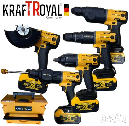 5в1 Мултифункционален Инструмент 5 Приставки Сменяеми KRAFTROYAL 36V Водоструйка Винтоверт Гайковерт, снимка 8 - Винтоверти - 48903958