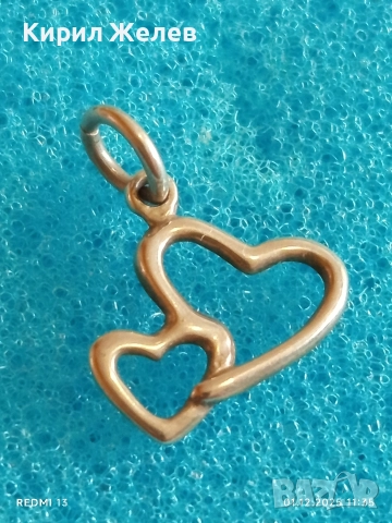 Нежна сребърна висулка с формата на сърце ❤️ елегантен дизайн 26810, снимка 2 - Колиета, медальони, синджири - 52605576