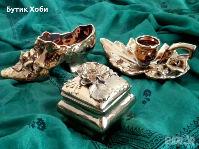 Страхотен ,,златен,, порцеланов комплект, снимка 2 - Антикварни и старинни предмети - 37063294