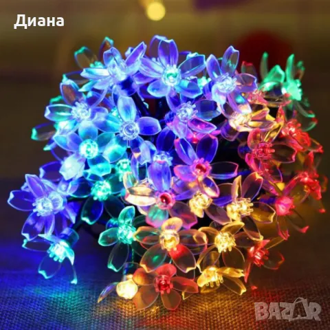 Соларни лампички за градина цветя с 8 режима на светене в различни светлини – жълта, бяла или микс о, снимка 3 - Градински мебели, декорация  - 48348322