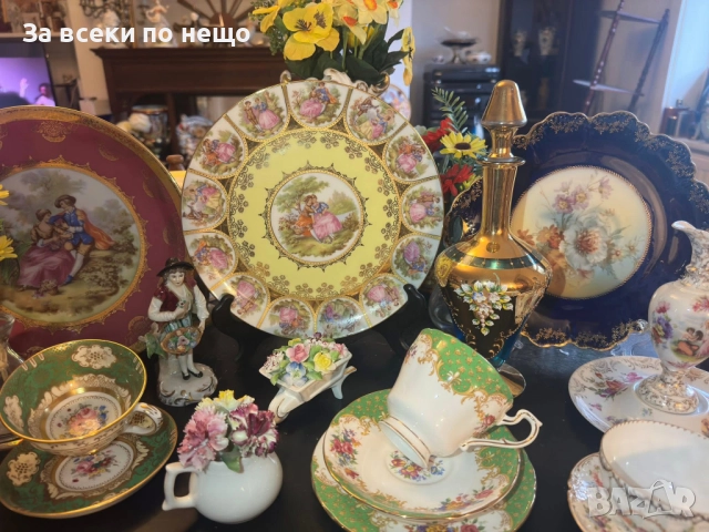 Circa 1930 “Любовна история” - изящно немско плато Код P1810, снимка 7 - Антикварни и старинни предмети - 53002040