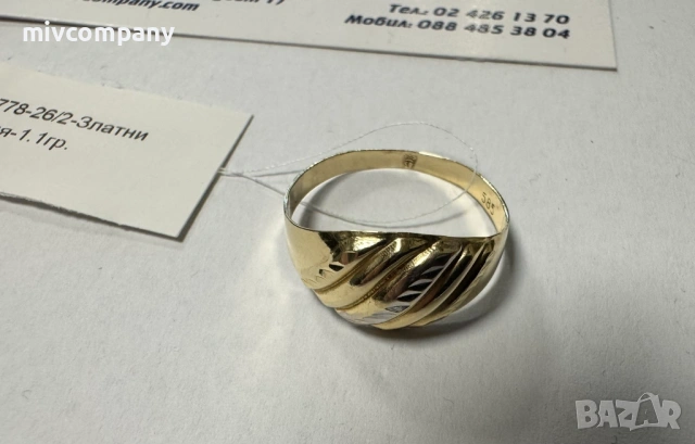 Златен пръстен 1.10гр., снимка 5 - Пръстени - 53995515