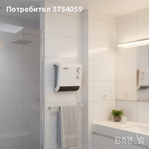 Отоплителна печка за баня Voltz OV51970J – 2000W, вентилатор, водоустойчива, снимка 5 - Отоплителни печки - 53210164