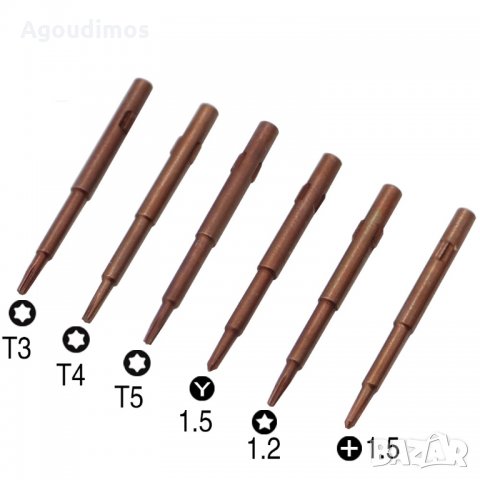 Комплект 10+1 отвертка с накрайници за iPhone и Android, снимка 3 - Отвертки - 33744471