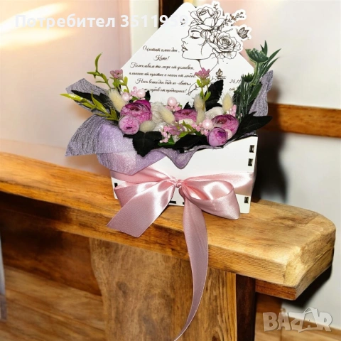  Луксозна дървена кутия с гравиране и цветя  – Персонализиран подарък за жена, снимка 4 - Декорация за дома - 53253403