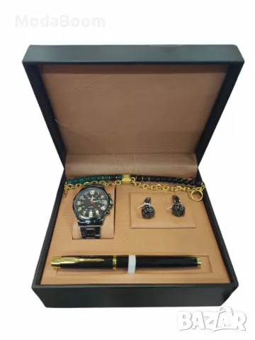 Елегантен мъжки комплект – Часовник с допълнителни аксесоари за стил и изисканост