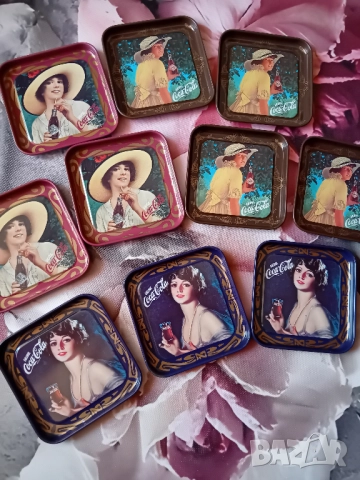 Комплект от 10бр. Оригинални ретро чинийки Coca-Cola