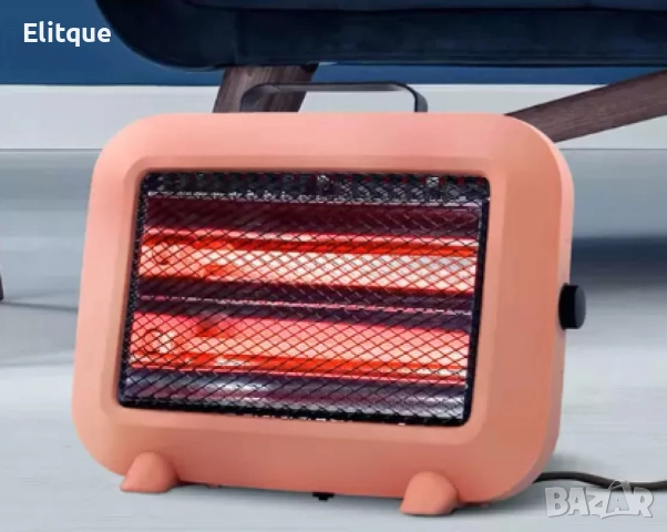 Кварцова печка, 800W, корал/ бял цвят