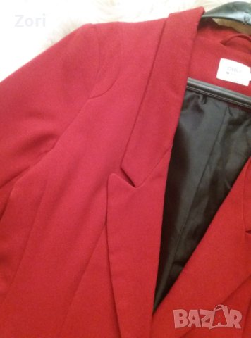 -30% Удължено сако в тъмночервен цвят, снимка 3 - Сака - 44429609
