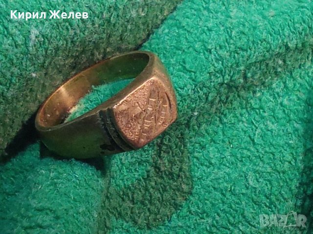 ПОЗЛАТЕН Пръстен стар бронзов РЕТРО ОЛНАМЕНТИКА РЪЧНА ИЗРАБОТКА 20996, снимка 8 - Антикварни и старинни предмети - 33475853