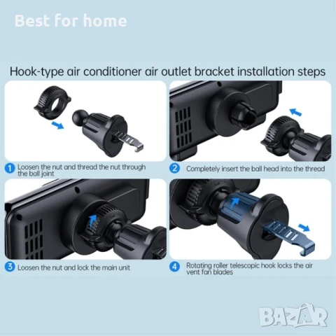  Безжично зарядно за кола  за мобилен телефон със сгъваем екран Samsung , снимка 2 - Зарядни за кола - 51167884