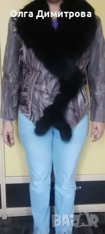 яке от естествена кожа с лисица, снимка 3 - Якета - 47774840