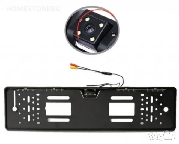 📷 Рамка с камера за регистрационен номер с 4 LED светлини за задно виждане – Модел 3084! 📷, снимка 1