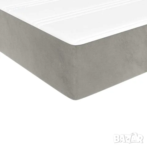 vidaXL Матрак за легло с покет пружини средна твърдост светлосив 100x200x20 см кадифе, снимка 5 - Матраци - 56147259