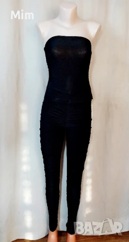 S/M Черен еластичен гащеризон 