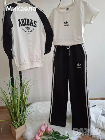 Дамски памучни комплекти Adidas от 3 части - три цвята - 45€ , снимка 6 - Спортни екипи - 53350398