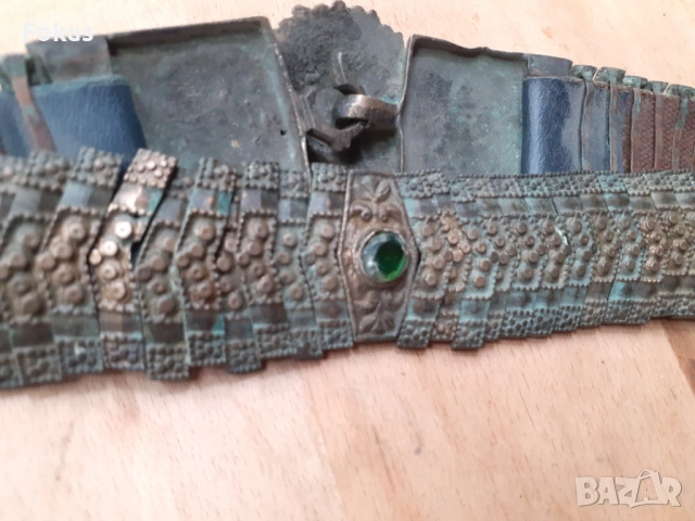 Стар автентичен възрожденски колан сребро сачан кованец, снимка 4 - Антикварни и старинни предмети - 53269976