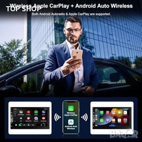 Нов  2 в1 Безжичен CarPlay и Android Авто Адаптер кола телефон автомобил, снимка 4 - Друга електроника - 49292051