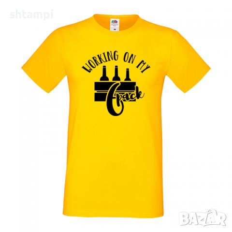 Мъжка тениска Working On My 6 Pack 3,Бира,Бирфест,Beerfest,Подарък,Изненада,Рожден Ден, снимка 8 - Тениски - 36389599
