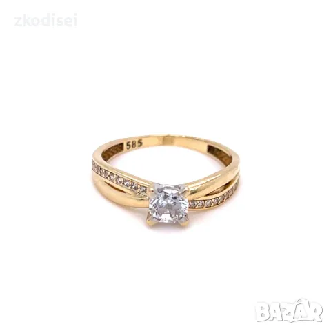 Златен дамски пръстен 2,39гр. размер:55 14кр. проба:585 модел:31375-5