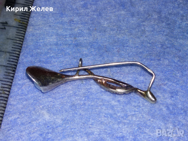 АР НУВО ПЕРЛЕНА СРЕБЪРНА БРОШКА СРЕБРО 925 с БЯЛА ПОЗЛАТА и ЕСТЕСТВЕНА БЯЛА ПЕРЛА РЪЧНА РАБОТА 43322, снимка 14 - Антикварни и старинни предмети - 44692766