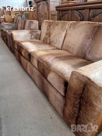 НОВИ ! УНИКАТ! Дивани Естествена Кожа с косъм Елен внос от Германия , снимка 13 - Дивани и мека мебел - 37674650