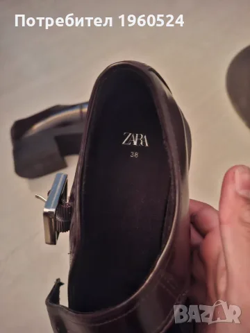  Обувки на Zara тип Мери Джейн с цвят бордо номер 38, снимка 6 - Дамски ежедневни обувки - 56088170