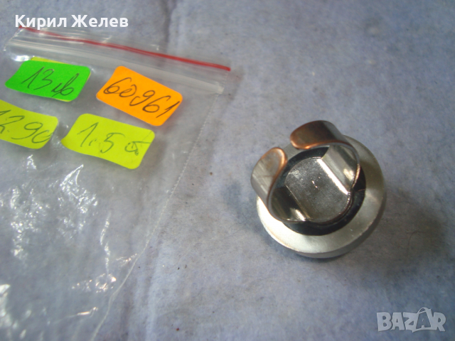 СТАР РЕГУЛИРУЕМ ДЕБЕЛО ПОСРЕБРЕН МЕДЕН АР НУВО ПРЪСТЕ с ПОЛИРАН КАМЪК КРИСТАЛ 60961, снимка 10 - Пръстени - 36421705