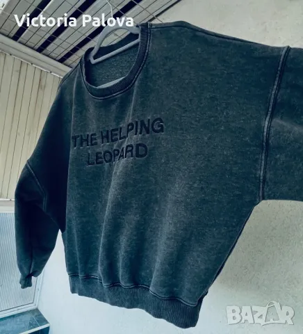 Блуза органик памук,кроп, овърсайз THE HELPING LEOPARD , снимка 7 - Блузи с дълъг ръкав и пуловери - 48840473