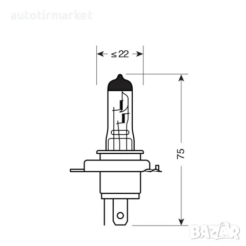 Крушка H4 24V 75/70W – Lampa 98210, снимка 4 - Аксесоари и консумативи - 56053482