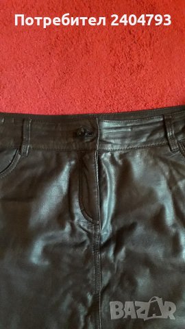 Кожена пола, тъмно кафява, Esprit, снимка 2 - Поли - 37095479