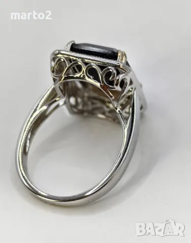 Красив сребърен 925 Пръстен с Натурален Раух Топаз (Опушен Кварц) и Циркони!, снимка 8 - Пръстени - 42062811