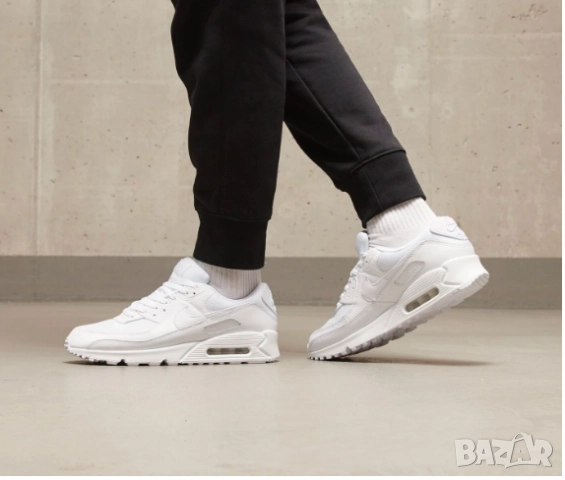 Nike Air Max 90 Triple White Wolf Grey CN8490-100 номер 39,5-40 , снимка 2 - Маратонки - 52013929