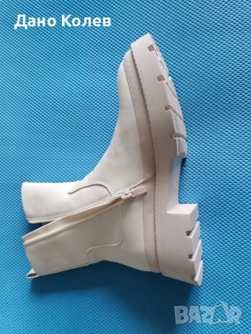 [House Brand] Дамски бели зимни боти с цип [Размер: 38 (24,5см)], снимка 3 - Дамски боти - 52889744