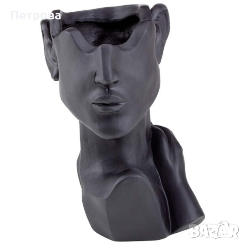 Кашпа-14.5х17х5х19.5 см./черна кашпа/черна саксия, снимка 3 - Саксии и кашпи - 44620091