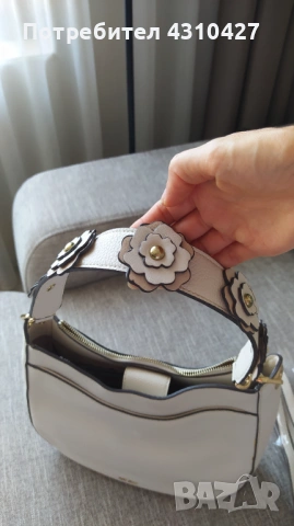 Дамска чанта Nine West в светло бежово, снимка 4 - Чанти - 53995870