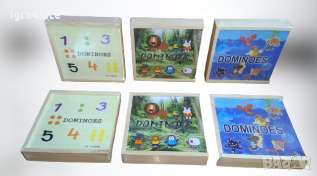 Дървено домино 28 ч. 3 модела в дървена кутия / всички дървени игри