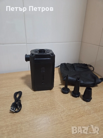 Чисто нова преносима електрическа помпа за надуваеми предмети. 5200МАH 3 накрайника