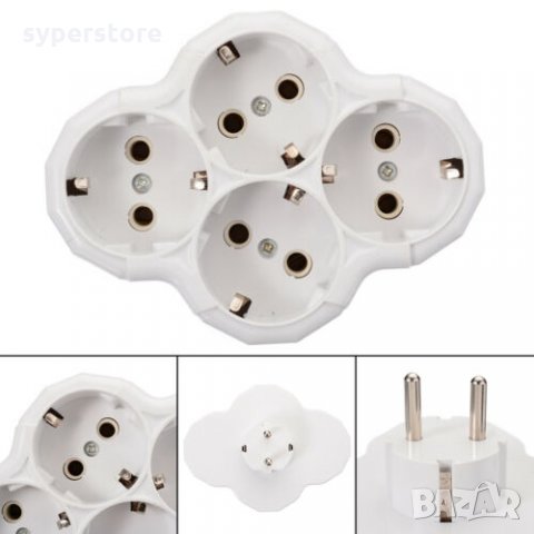 Разклонител 4 гнезда директно на контакт Digital One SP00277 Без кабел Бял Coupler, снимка 3 - Друга електроника - 35057031