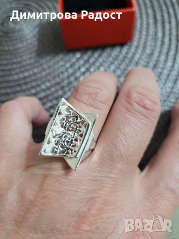 Дамски сребърен пръстен филигран. Състояние ново. Проба 925. 