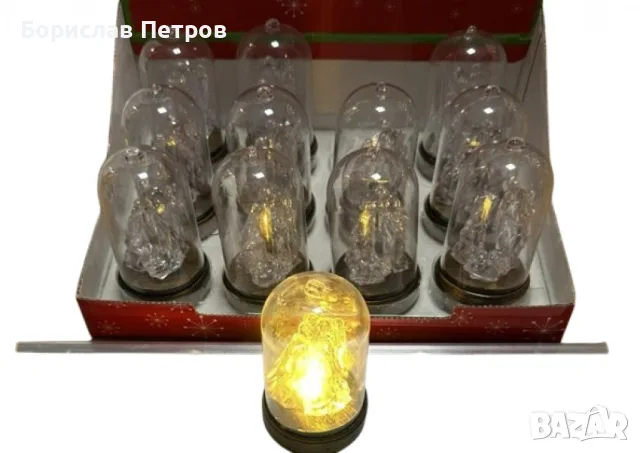 Кристална коледна стъкленица с LED светлина