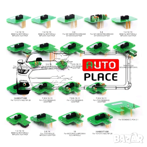 BDM адаптери 22бр Ktag Kess KTM100 MPPS V18 Chip Tuning Пълен Комплект