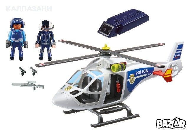 Полицейски хеликоптер с LED прожектор - Police Helicopter with LED Searchlight PLAYMOBIL 6921, снимка 2 - Конструктори - 31824750