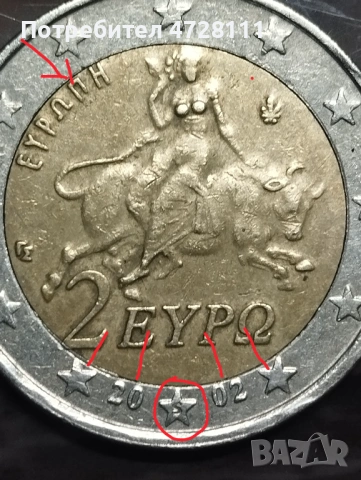 2евро Гърция с"S" и грешки , снимка 4 - Нумизматика и бонистика - 53354555