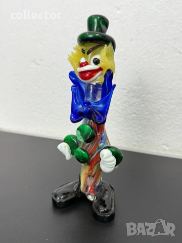 Ръчно изработен стъклен клоун Мурано. №7432, снимка 5 - Антикварни и старинни предмети - 51940199