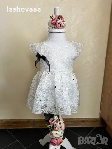 Рокля за момиче в бяло и черно