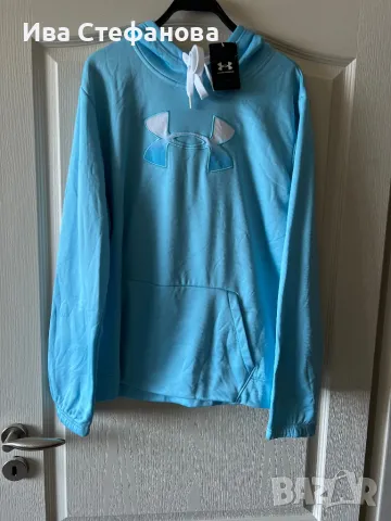 Under Armour USA оригинално електриково синьо  ново худи блуза спотно горнище с качулка ново етикета, снимка 4 - Суичъри - 49299771