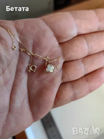 Гривна с детелина, гривна с детелина Ван Клееф 14 карата злато, снимка 3 - Гривни - 48114611