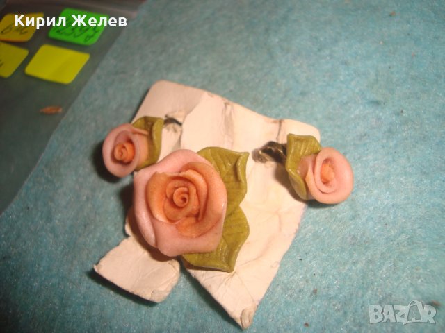 СТАРА БРОШКА и ОБЕЦИ - РОЗИ РЕТРО БИЖУТЕРИЕН КОМПЛЕКТ РЪЧНА АРТ ИЗРАБОТКА БРОНЗОВИ 12397, снимка 5 - Бижутерийни комплекти - 35507045